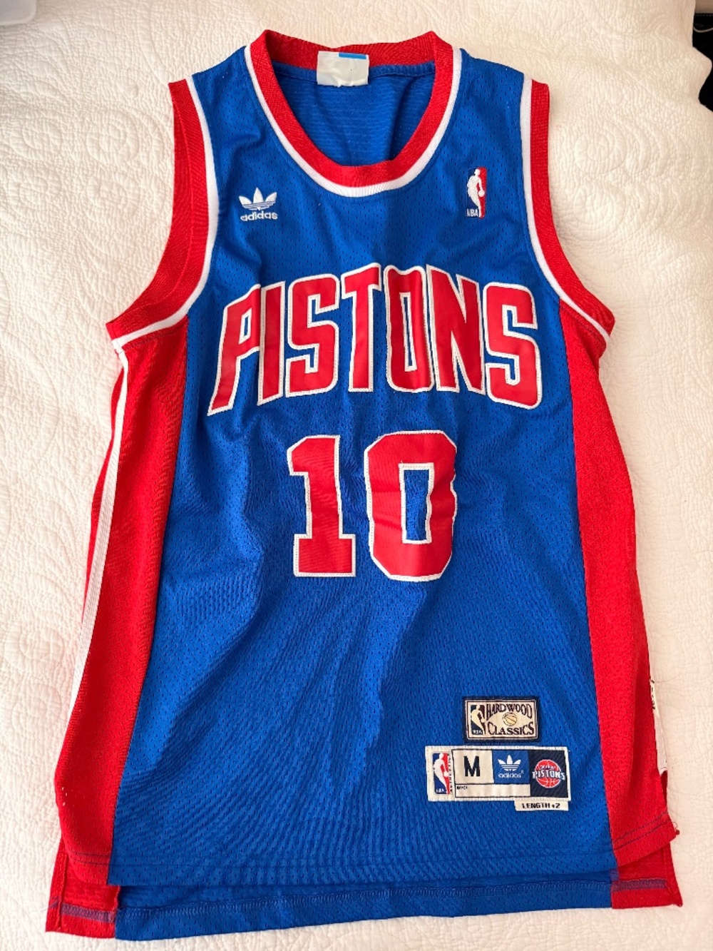 Adidas Dennis Rodman Detroit Pistons NBA Hardwood Classics Jersey Blue Mens M